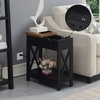 image:imageConvenience Concepts Oxford Flip Top End Table with Charging Station 2375  Modern Living Room Table with USB Ports and Power Outlets Side Table Side Table with Storage Shelf BarnwoodBlackBarnwoodBlack