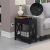 image:imageConvenience Concepts Oxford Flip Top End Table with Charging Station 2375  Modern Living Room Table with USB Ports and Power Outlets Side Table Side Table with Storage Shelf BarnwoodBlackBarnwoodBlack