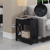 image:imageConvenience Concepts Oxford Flip Top End Table with Charging Station 2375  Modern Living Room Table with USB Ports and Power Outlets Side Table Side Table with Storage Shelf BarnwoodBlackFaux BirchBlack