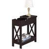 image:imageConvenience Concepts Oxford Flip Top End Table with Charging Station and Shelf Espresso