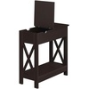 image:imageConvenience Concepts Oxford Flip Top End Table with Charging Station and Shelf Espresso