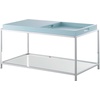 image:imageConvenience Concepts Palm Beach Coffee Table with Removable Trays and Shelf GraySea Foam