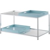image:imageConvenience Concepts Palm Beach Coffee Table with Removable Trays and Shelf GraySea Foam
