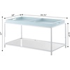 image:imageConvenience Concepts Palm Beach Coffee Table with Removable Trays and Shelf GraySea Foam