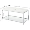 image:imageConvenience Concepts Palm Beach Coffee Table with Shelf and Removable Trays WhiteWhite