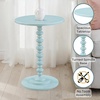 image:imageConvenience Concepts Palm Beach Spindle Table 1775  Traditional Round End Table for Living Room Turned Solid Wood Side Table Classic Display Pedestal Table PinkSea Foam Blue