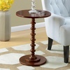 image:imageConvenience Concepts Palm Beach Spindle Table 1775  Traditional Round End Table for Living Room Turned Solid Wood Side Table Classic Display Pedestal Table PinkEspresso