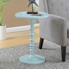 image:imageConvenience Concepts Palm Beach Spindle Table 1775  Traditional Round End Table for Living Room Turned Solid Wood Side Table Classic Display Pedestal Table PinkSea Foam Blue