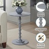 image:imageConvenience Concepts Palm Beach Spindle Table 1775  Traditional Round End Table for Living Room Turned Solid Wood Side Table Classic Display Pedestal Table PinkGrey