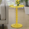 image:imageConvenience Concepts Palm Beach Spindle Table 1775  Traditional Round End Table for Living Room Turned Solid Wood Side Table Classic Display Pedestal Table PinkYellow