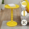 image:imageConvenience Concepts Palm Beach Spindle Table 1775  Traditional Round End Table for Living Room Turned Solid Wood Side Table Classic Display Pedestal Table PinkYellow