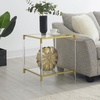 image:imageConvenience Concepts Royal Crest Acrylic Glass Square End Table 2025  Modern 2Tier Tempered Glass Living Room Side Table with Storage Shelf Gold Chrome Frame Table with Acrylic Legs Glass Gold