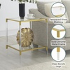 image:imageConvenience Concepts Royal Crest Acrylic Glass Square End Table 2025  Modern 2Tier Tempered Glass Living Room Side Table with Storage Shelf Gold Chrome Frame Table with Acrylic Legs Glass Gold