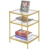 image:imageConvenience Concepts Royal Crest End Table Chrome  GlassClear Glass  Gold