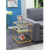 image:imageConvenience Concepts Royal Crest End Table Chrome  GlassClear Glass  Gold
