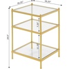 image:imageConvenience Concepts Royal Crest End Table Chrome  GlassClear Glass  Gold