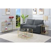 image:imageConvenience Concepts Royal Crest End Table Chrome  GlassClear Glass  Gold