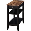 image:imageConvenience Concepts American Heritage Chairside End Table with Drawer 235  Classic Living Room Table with Storage Shelf Bedroom Nightstand Barnwood