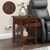 image:imageConvenience Concepts American Heritage Logan End Table with USB Ports amp AC Outlet 18  Square Living Room Side Table with Storage Drawer amp PullOut Shelf Bedroom Nightstand with Charging WhiteEspresso