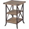 image:imageConvenience Concepts Brookline End Table Charcoal Gray  Slate Gray FrameDriftwoodBrown Frame