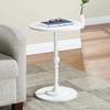 image:imageConvenience Concepts Classic Accents Sanibel Beach Spindle Table 1775  Traditional Round End Table for Living Room Turned Solid Wood Side Table Classic Display Pedestal Table WhiteWhite
