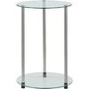 image:imageConvenience Concepts Designs2Go Classic Glass 2 Tier Round End Table 1575  Modern Side Table for Living Room Tempered Glass Table with Storage Shelves for Bathroom Bedroom Office GlassChromeGlassChrome