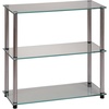 image:imageConvenience Concepts Designs2Go Classic Glass 3Tier Bookshelf 28  Modern Media Stainless Steel Bookcase for Living Room Display Storage Shelves for Family Room Bathroom Office BlackBlackGlass