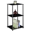 image:imageConvenience Concepts Designs2Go Classic Glass 3Tier Bookshelf 28  Modern Media Stainless Steel Bookcase for Living Room Display Storage Shelves for Family Room Bathroom Office BlackBlackBlack Glass