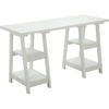 image:imageConvenience Concepts Designs2Go Double Trestle Desk with Shelves BlackWhite