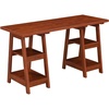 image:imageConvenience Concepts Designs2Go Double Trestle Desk with Shelves EspressoCherry