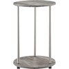 image:imageConvenience Concepts Designs2Go No Tools 2Tier Round End Table Faux White MarbleChromeFaux Gray Marble  Chrome