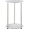 image:imageConvenience Concepts Designs2Go No Tools 2Tier Round End Table Faux White MarbleChromeFaux White Marble  Chrome