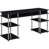 image:imageConvenience Concepts Designs2Go No Tools Deluxe Student Desk with Shelves 60 BlackBlack