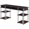 image:imageConvenience Concepts Designs2Go No Tools Deluxe Student Desk with Shelves 60 BlackEspresso