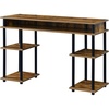 image:imageConvenience Concepts Designs2Go No Tools Desk Home Office Desk with Shelves Corner Shelf Vanity Desk Computer Desk Nail Table for Nail Tech  4725 L x 1575 W x 30 H EspressoBarnwoodBlack