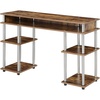 image:imageConvenience Concepts Designs2Go No Tools Desk Home Office Desk with Shelves Corner Shelf Vanity Desk Computer Desk Nail Table for Nail Tech  4725 L x 1575 W x 30 H EspressoBarnwood