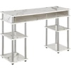 image:imageConvenience Concepts Designs2Go No Tools Student Desk 4725  Contemporary Office Dorm Room Desk and Vanity with Storage Shelves White Faux Marble IIChrome