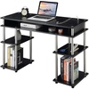 image:imageConvenience Concepts Designs2Go No Tools Student Desk with Charging Station and Shelves Charcoal GrayBlack