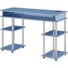 image:imageConvenience Concepts Designs2Go No Tools Student Desk with Charging Station and Shelves GrayBlue
