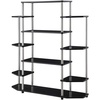 image:imageConvenience Concepts Designs2Go No Tools Wall Unit Bookshelf 4725  Contemporary Storage Shelves for Display 10 Spacious Shelves for Modern Living Room Office Den BlackBlack