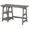 image:imageConvenience Concepts Designs2Go Trestle Desk with Charging Station and Shelves Charcoal GrayCharcoal Gray