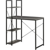 image:imageConvenience Concepts Desigsn2Go Office Workstation Desk 36  Modern Contemporary Writing Accent with Storage Shelves for Dorm Room amp Home Study WhiteCharcoal GrayBlack