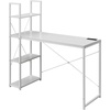image:imageConvenience Concepts Desigsn2Go Office Workstation Desk with USB Ports amp AC Outlets 4425  Modern Writing Accent with Charging Station amp Storage Shelves for Dorm Room Home Study amp Den WhiteWhiteWhite