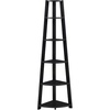 image:imageConvenience Concepts Newport 5 Tier Corner Bookcase Weathered GrayBlack