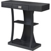 image:imageConvenience Concepts Newport Harri Console Table 36  Modern Sofa Table with Storage Shelves One Drawer Narrow Entryway Hall Table for Living Room BarnwoodBlackBlack