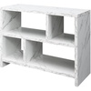 image:imageConvenience Concepts Northfield Console Bookcase 38  3 Tier Minimalist Living Room Bookshelf Contemporary Console Entryway Hall Table Foyer Display Table White Faux MarbleWhite Faux Marble