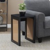 image:imageConvenience Concepts Northfield Weave End Table 1575  Rattan Boho Side Table for The Living Room Family Room Wicker End Table BlackBeige Barley