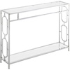 image:imageConvenience Concepts Omega Chrome Console Table 42  Contemporary Modern Sofa Table with Storage Shelf Narrow Entryway Hall Table for Living Room Bedroom Bathroom GlassChrome