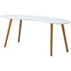 image:imageConvenience Concepts Oslo Bean Coffee Table 4725  MidCentury Modern Minimalist IrregularShaped Abstract Living Room Table WhiteNatural