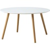 image:imageConvenience Concepts Oslo Round Coffee Table  MidCentury Modern Minimalist Design Glossy White Top Solid Wood Legs Easy 2Step Assembly WhiteGlossy White